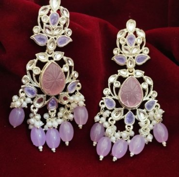 Trending Beautiful Premium Quality Chand Bali Kundan Earrings