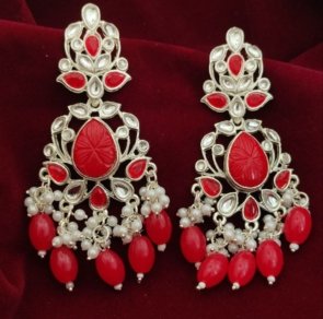 Unique Beautiful Premium Quality Chand Bali Kundan Earrings