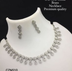 New Beautiful Stunning Diamond AD Necklace Set With Earrings for Women & Girls