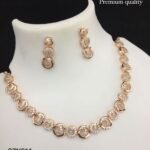 Latest Stunning Diamond AD Necklace Set With Earrings for Women & Girls