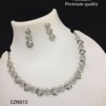 New Latest Stunning Diamond AD Necklace Set With Earrings for Women & Girls