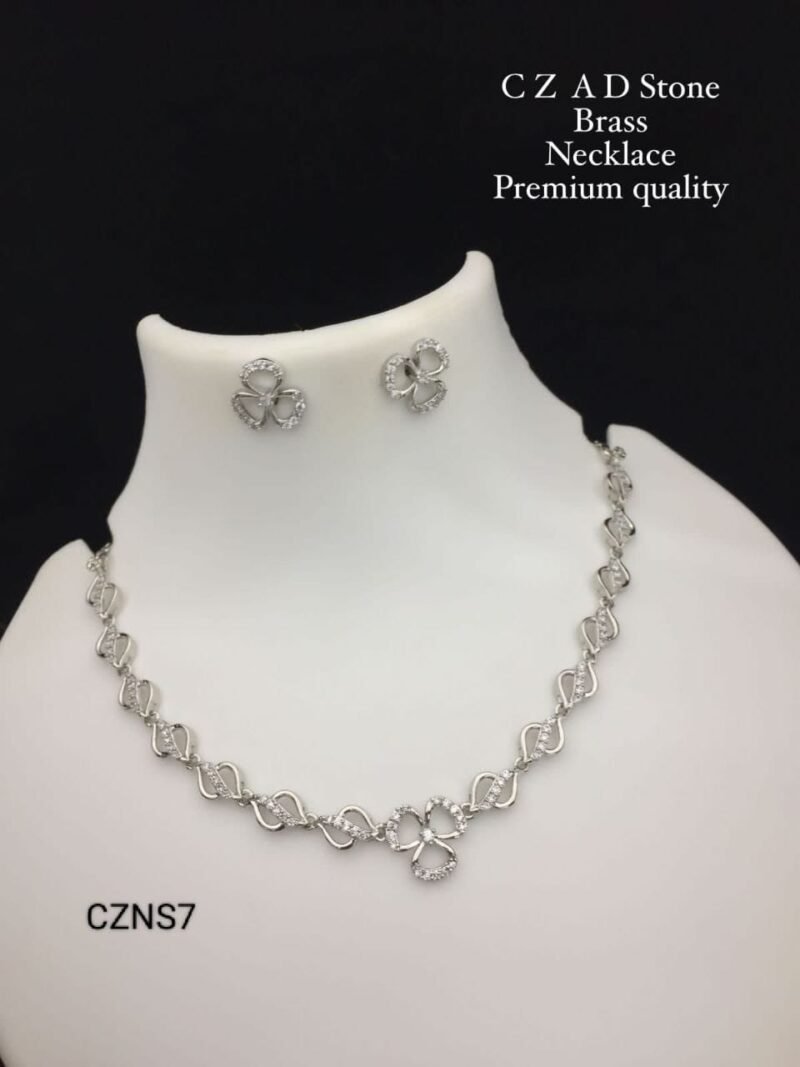 Unique Stunning Diamond AD Necklace Set With Earrings for Women & Girls