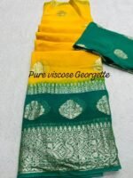 Pure Viscose Georgette Weaving Jacquard Saree - Image 2