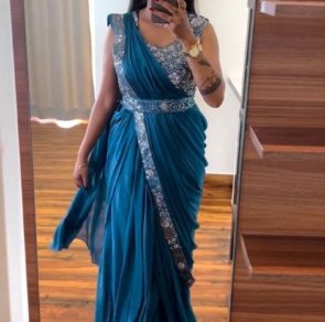 Heavy Chinon Saree