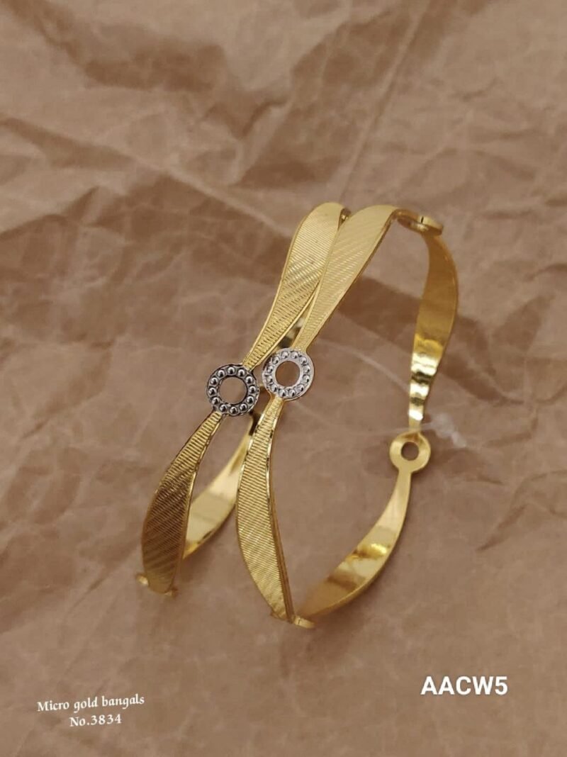 Beautiful Gold Plated Premium CNC Kadli Bangles For Women And Girls