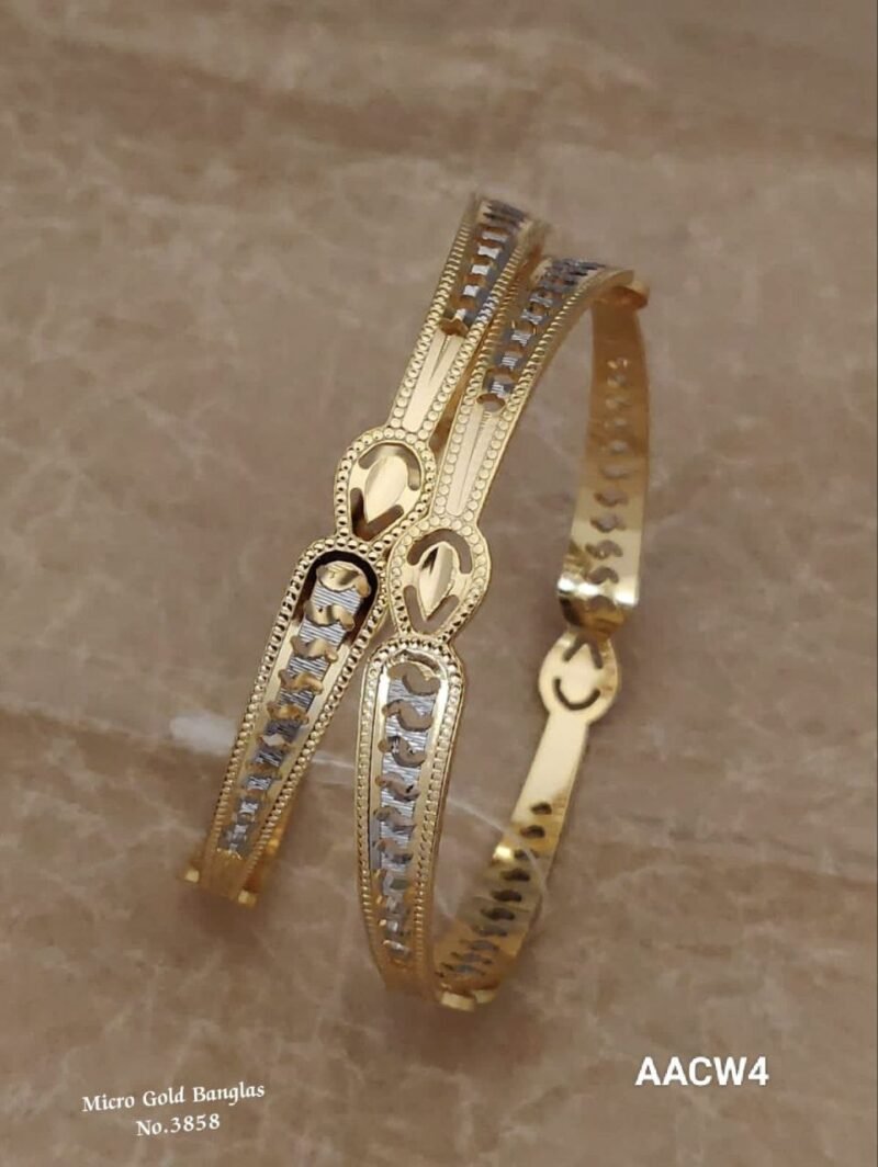 New Beautiful Gold Plated Premium CNC Kadli Bangles For Women And Girls