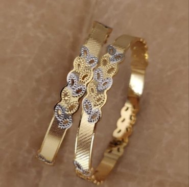 Micro Gold Plated Premium CNC Kadli Bangles For Women And Girls