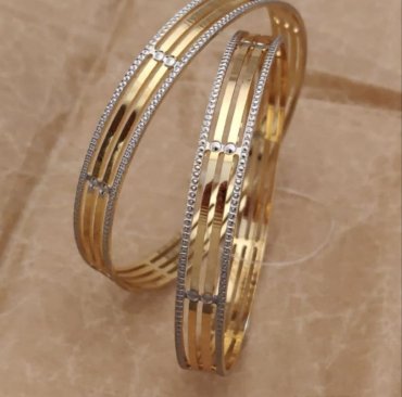 New Beautiful Micro Gold Plated Premium CNC Kadli Bangles For Women And Girls