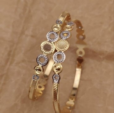 Unique Micro Gold Plated Premium CNC Kadli Bangles For Women And Girls