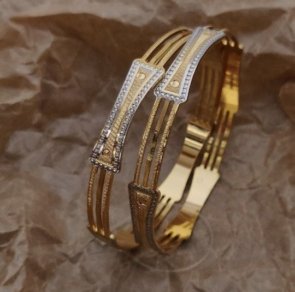 New Fancy Gold Plated Premium CNC Kadli Bangles For Women And Girls