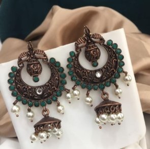 New Adorable Navratri Special Premium Silver Oxidized Earrings & Jhumki