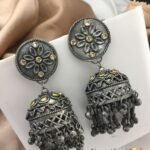 Most Trending Navratri Special Premium Silver Oxidized Earrings & Jhumki