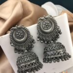 New Fancy Trending Navratri Special Premium Silver Oxidized Earrings & Jhumki