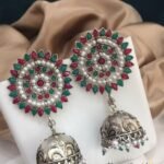 Beautiful Navratri Special Premium Silver Oxidized Earrings & Jhumki