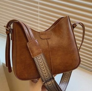 Classy Leather Look Broad Belt Sling Bag