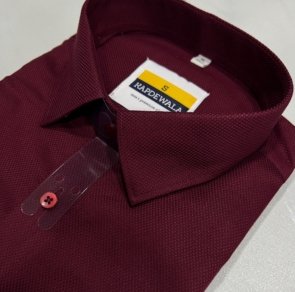 Cotton Maroon Dobby Shirt - Goodsdream